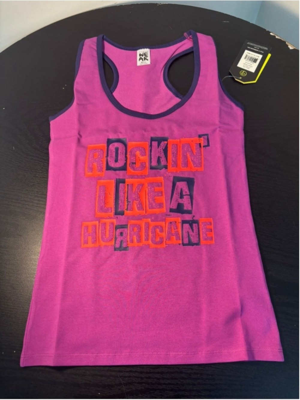 Zumba Rockin' Like a Hurricane Racerback Tank Top Purple Power Size S - Women’s